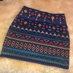 Aztec print mini skirt